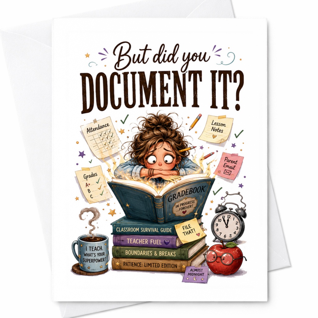 But Did You Document It? Funny Teacher Appreciation Card Classroom Humor Gift For Educators End Of Year Thank You Card C2223