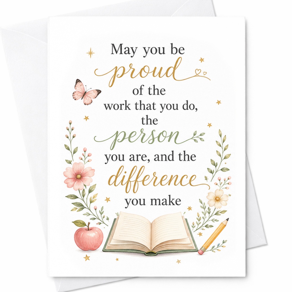 May You Be Proud Of The Work That You Do Inspirational Congratulations Card Graduation Card For Students Teachers Encouragement C2261