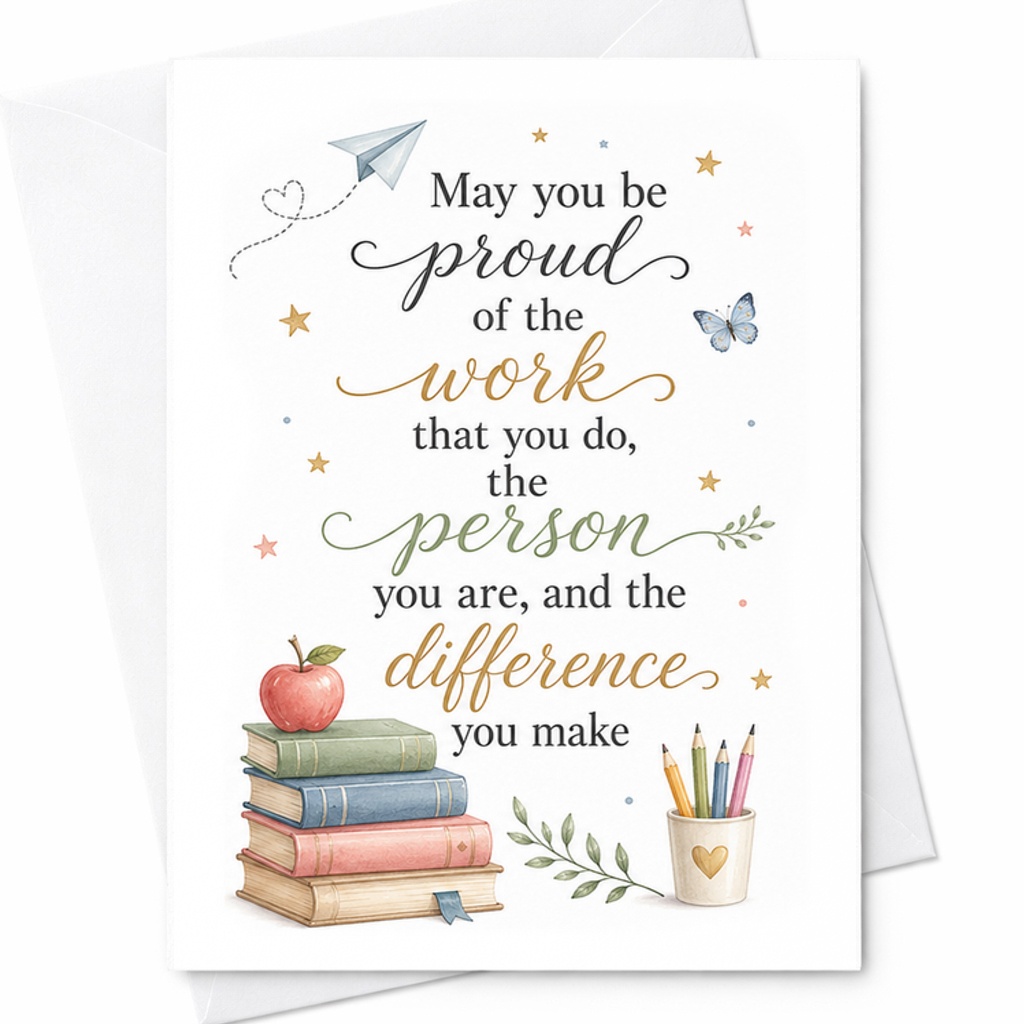 May You Be Proud Of The Work You Do Inspirational Congratulations Card Graduation Card Teacher Appreciation Encouragement C2262
