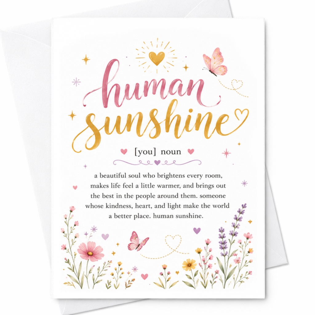 Human Sunshine Employee Appreciation Card Thank You Gift For Coworkers Teachers Volunteers Nurses Inspirational Gratitude Card C2276