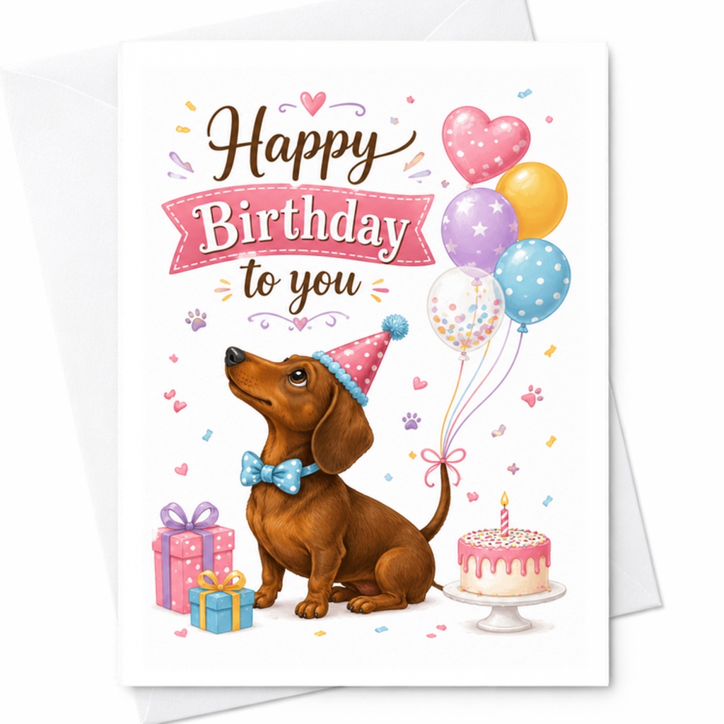 Happy Birthday To You Cute Birthday Card With Dog And Balloons For Him Or Her Fun 3D Pop Up Card For Dog Lovers Birthday Celebrati C2282