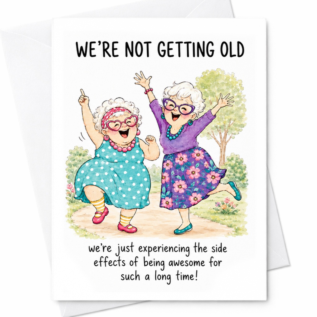 We'Re Not Getting Old Funny Birthday Card For Grandma Grandpa Cute Humorous Greeting Card For Seniors Celebrating Life C2287