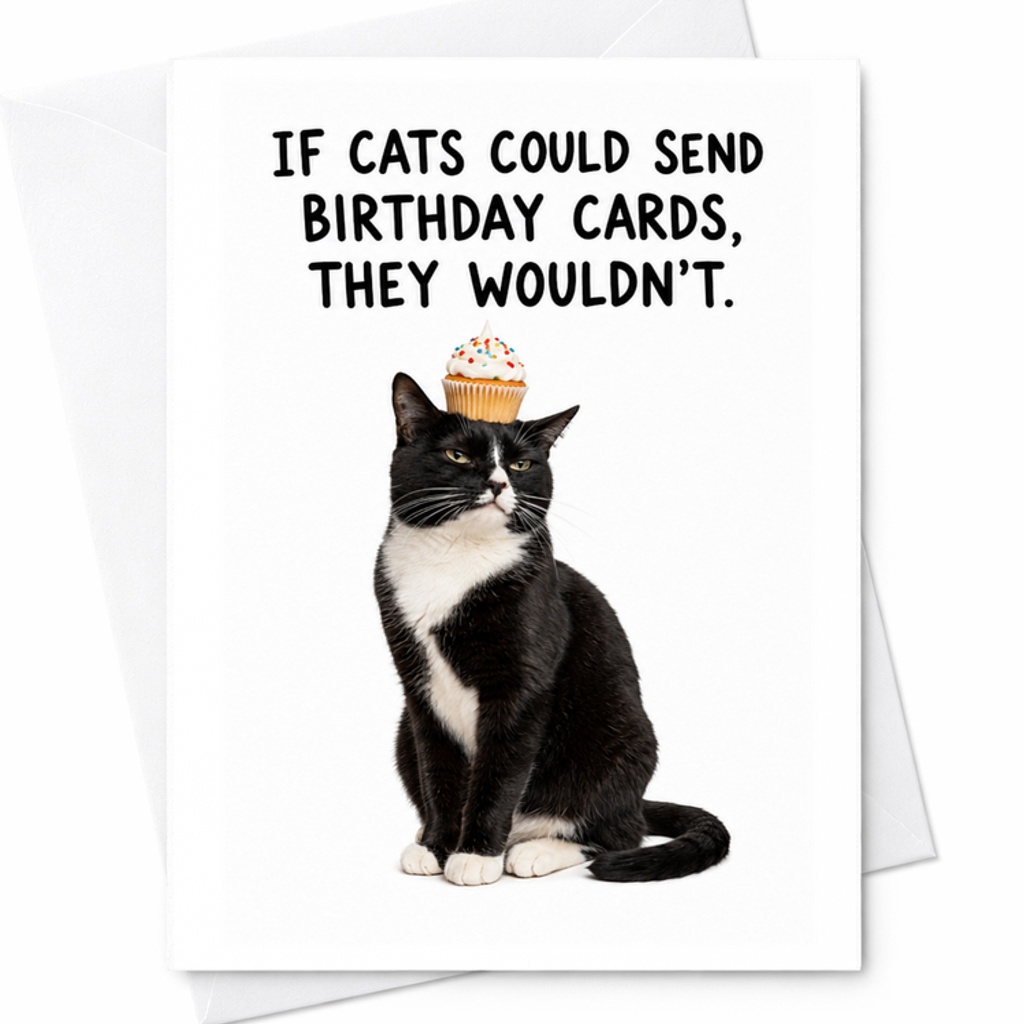 If Cats Could Send Birthday Cards, They Wouldn’T Funny Birthday Card Cat Lovers Humorous Greeting Card For Friends Animal Lovers C2302