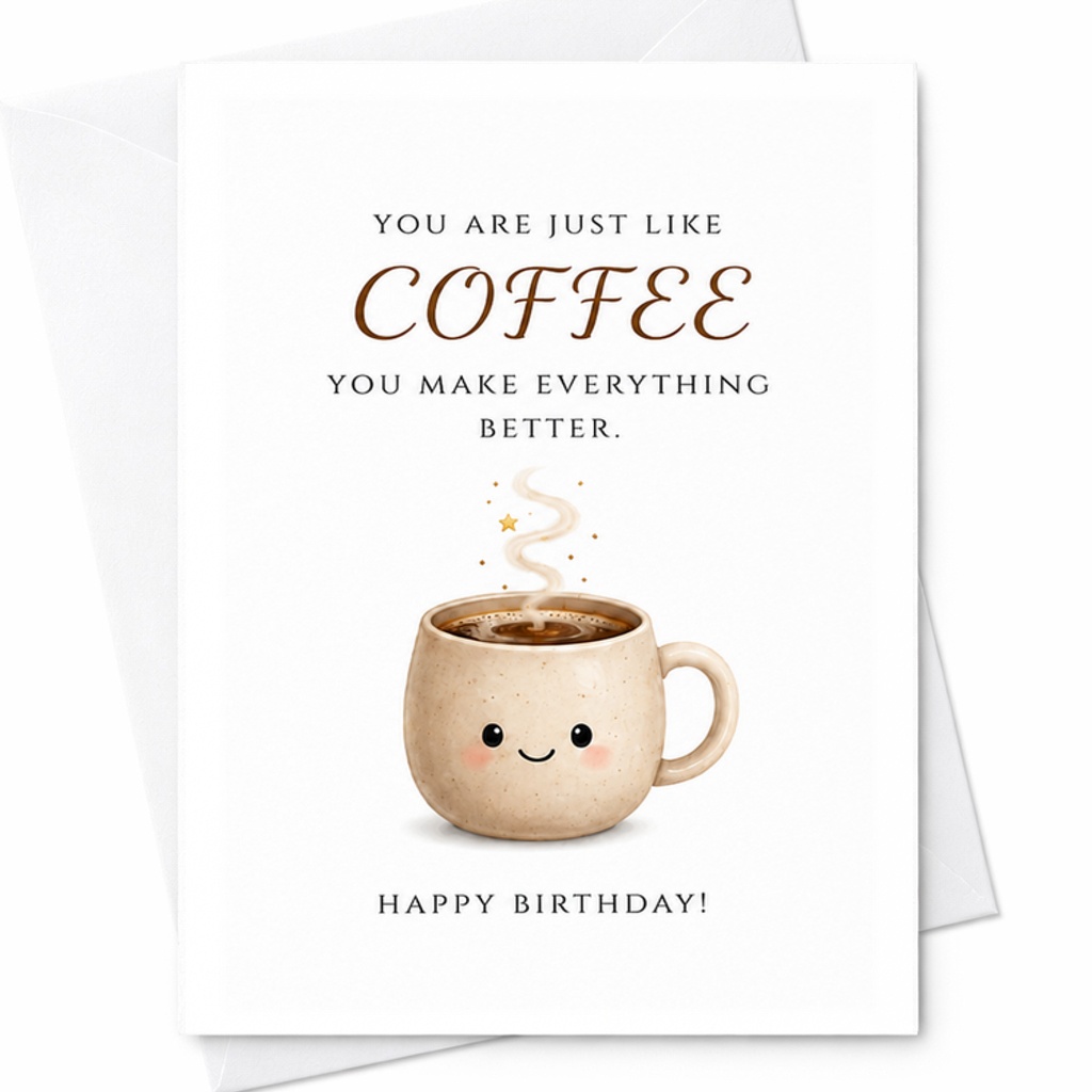 You Are Just Like Coffee You Make Everything Better Happy Birthday Card Cute Birthday Card For Coffee Lovers Friends Family C2309