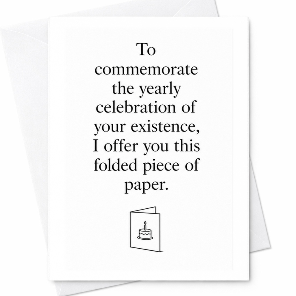 To Commemorate The Yearly Celebration Of Your Existence Birthday Card Funny Greeting For Friend Or Family Humorous Gift C2343
