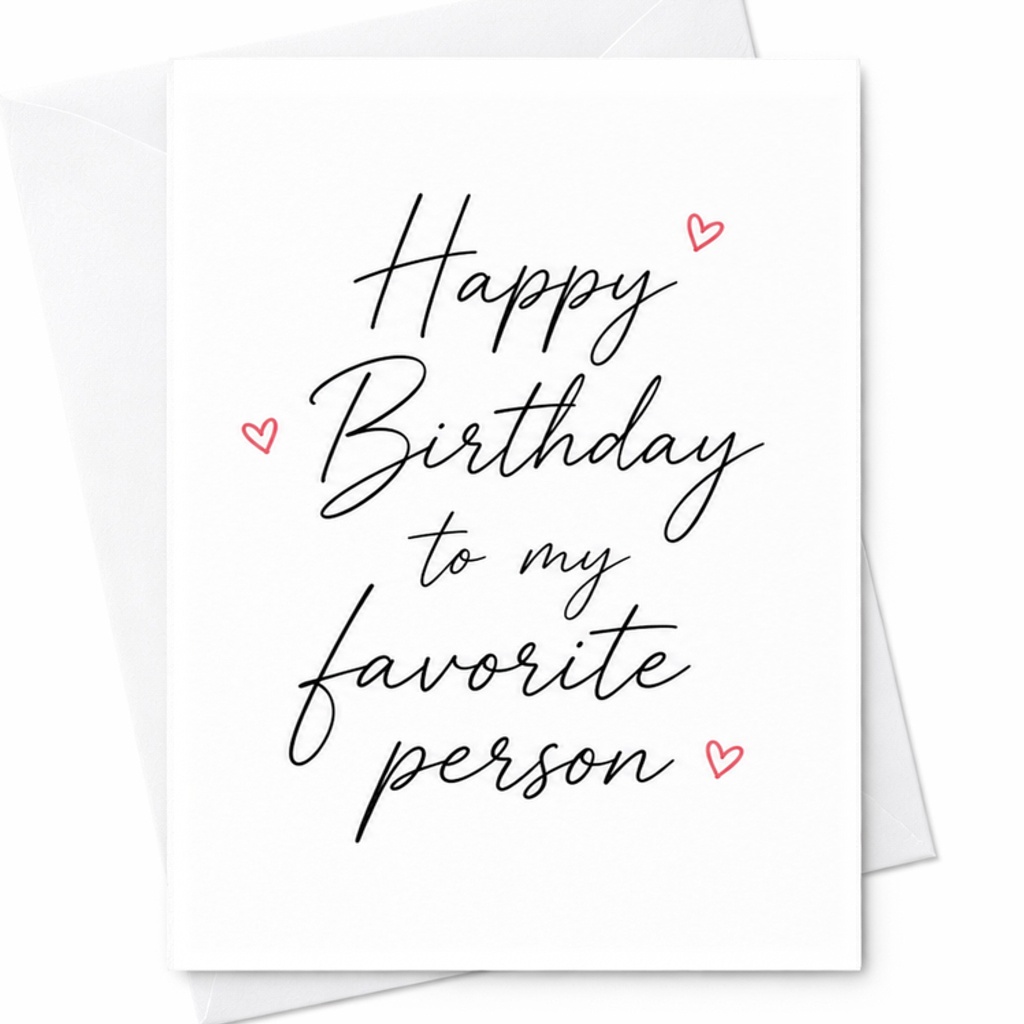 Happy Birthday To My Favorite Person Birthday Card Cute Greeting Card For Boyfriend Girlfriend Husband Wife Romantic C2350