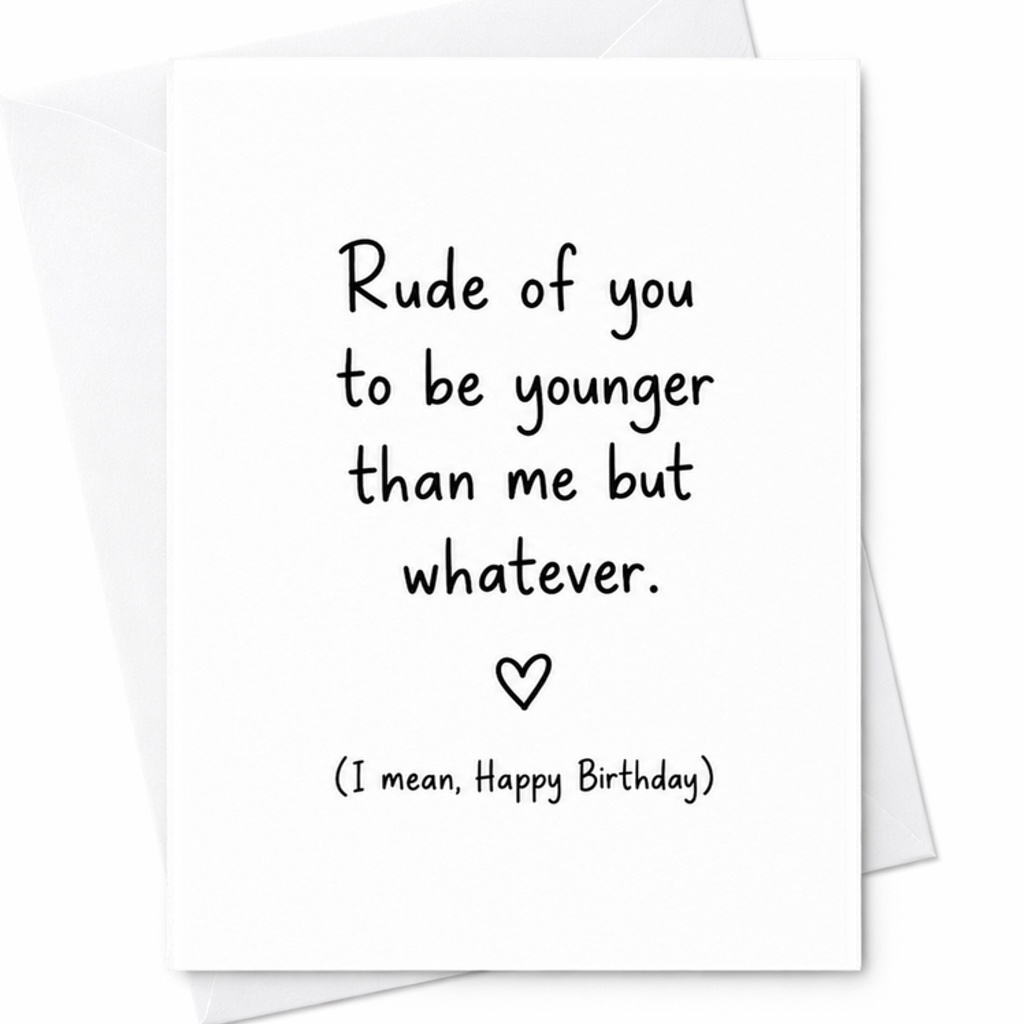 Rude Of You To Be Younger Than Me But Whatever Funny Birthday Card For Friend Or Sister Cute Greeting For Men Women Humor C2351