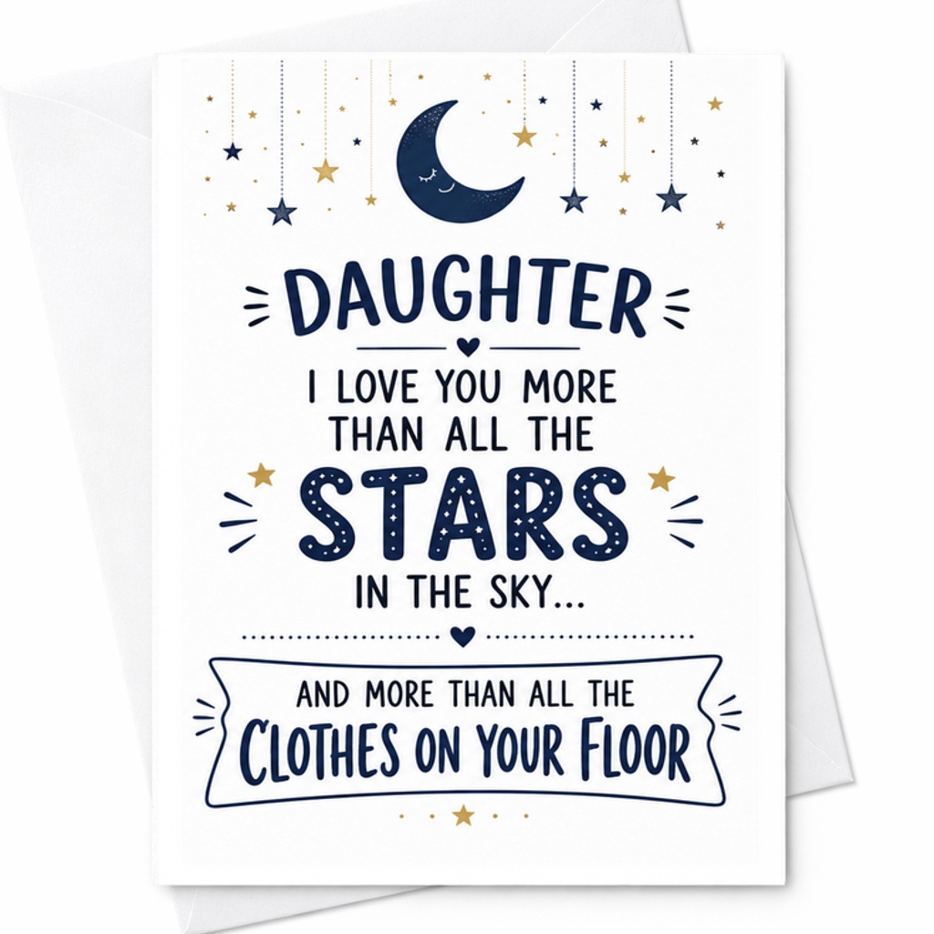 Daughter I Love You More Than All The Stars In The Sky Birthday Card Funny Daughter Birthday Card From Mom Dad Cute Star Design C2362