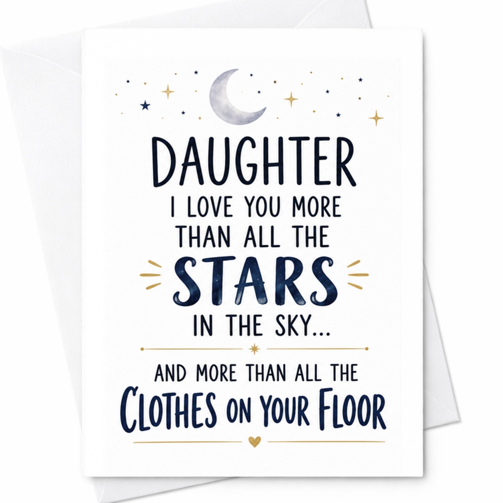 Daughter I Love You More Than All The Stars In The Sky Birthday Card Funny Daughter Card From Mom Dad Cute Sentimental Gift C2366
