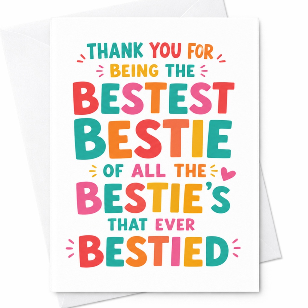 Thank You For Being The Bestest Bestie Of All The Bestie'S That Ever Bestied Birthday Card For Best Friend Cute Friendship C2373