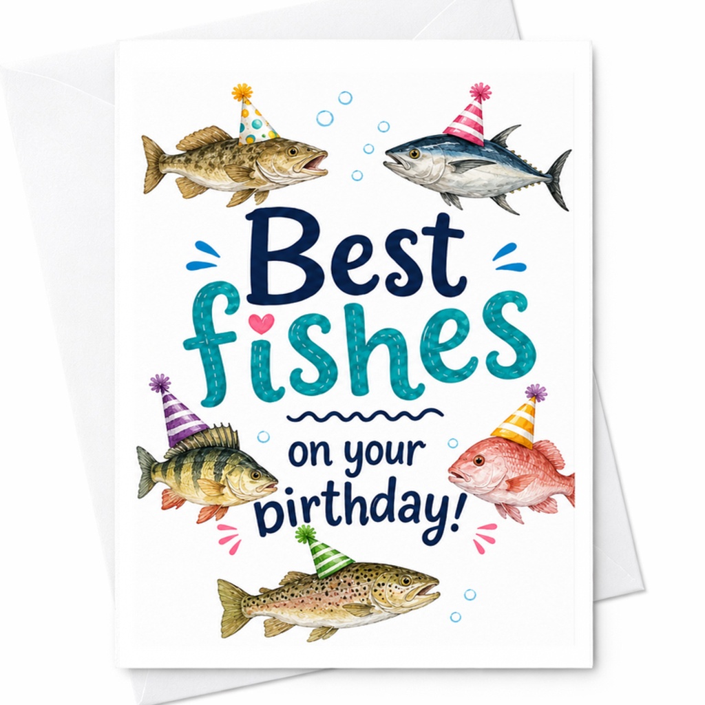 Best Fishes On Your Birthday 3d Pop-Up Birthday Card Unique Paper Sculpture Design Fun Fish Theme Party Card For Friends C2390