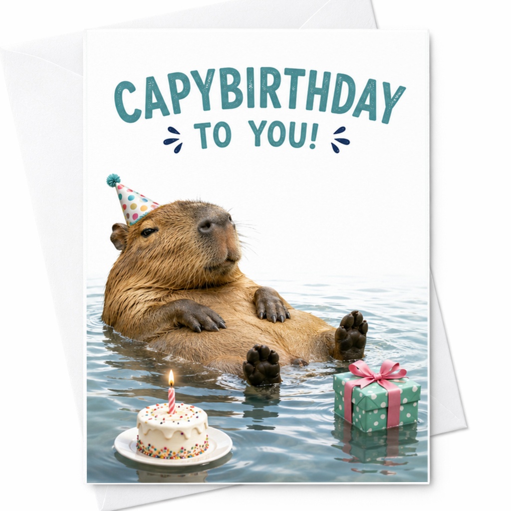 Capybirthday To You Funny Birthday Card Cute Animal Pop-Up Greeting For Friends Family Kids Unique 3d Capybara Birthday Card C2394
