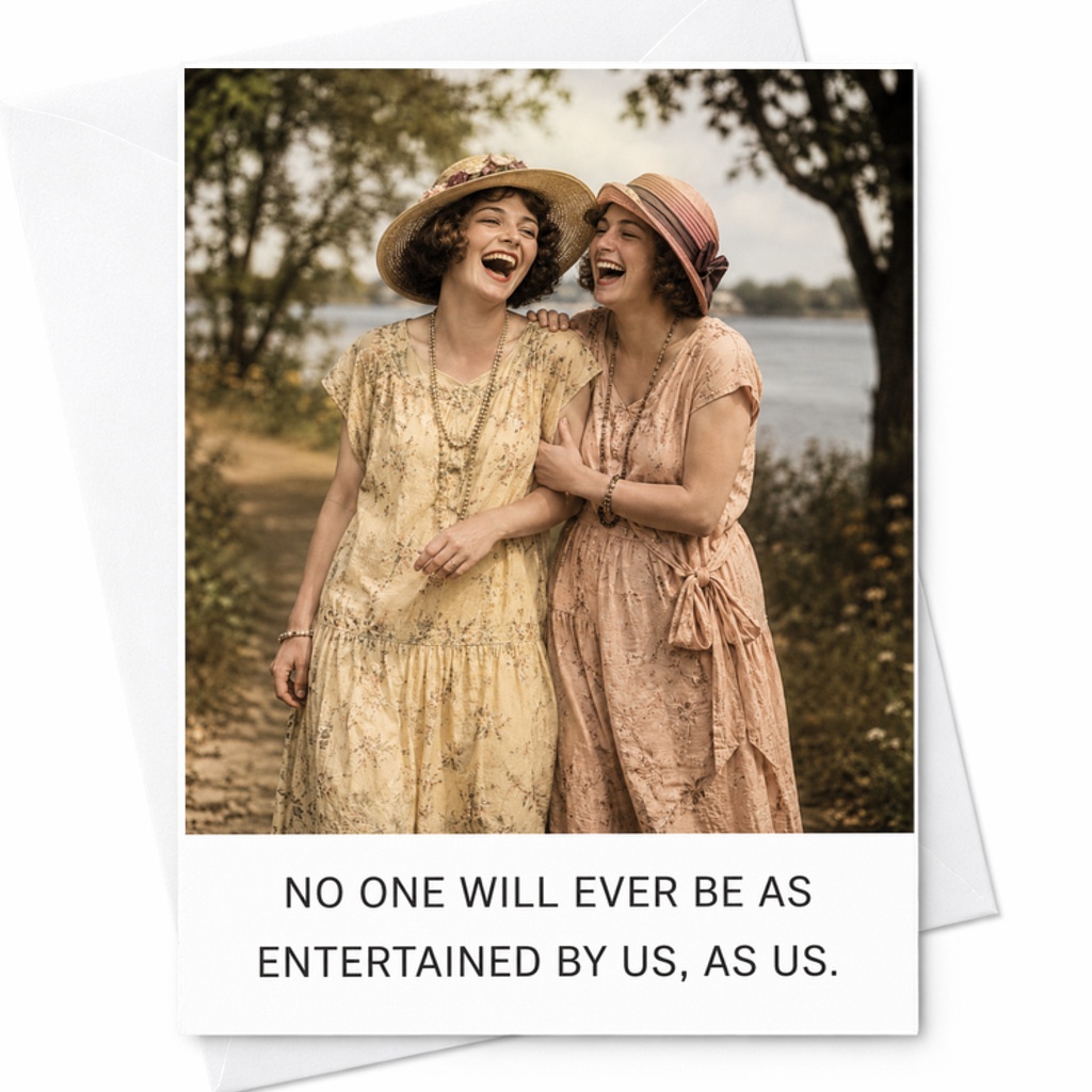 No One Will Ever Be As Entertained By Us, As Us Funny Friendship Card Vintage Style Best Friends Cute Greeting Card For Her C2399