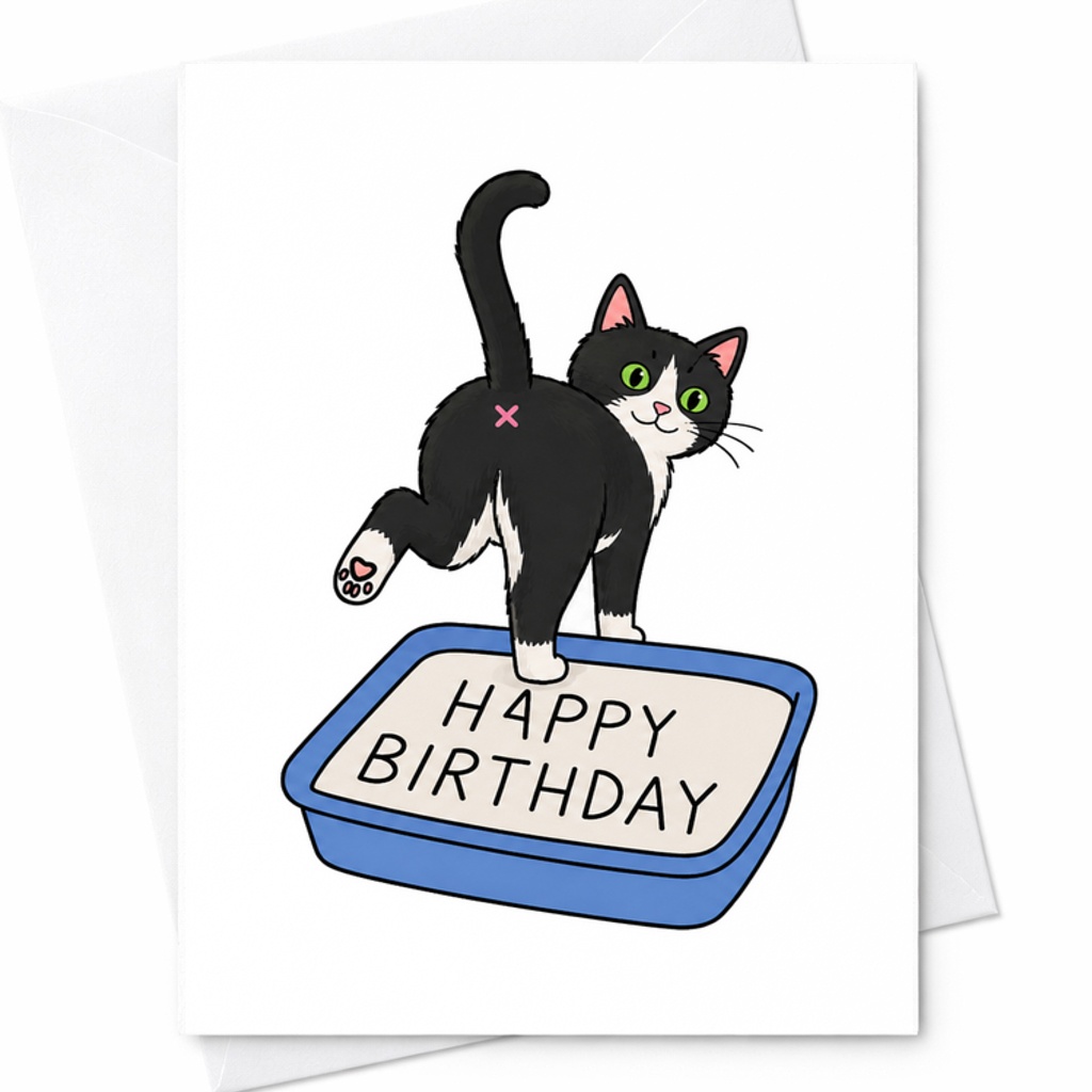 Happy Birthday Funny Cat Birthday Card Cute Animal Humor For Cat Lovers Unique Greeting Card For Friends Family Celebration C2412