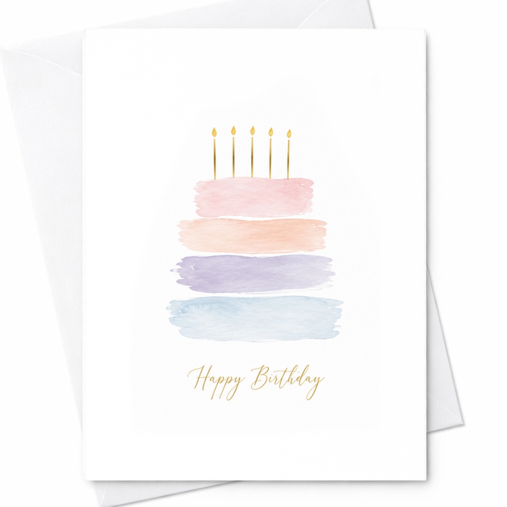 Happy Birthday Birthday Card Abstract Cake Design Cute Greeting Card For Friends Family Celebration High-Quality Paper C2438
