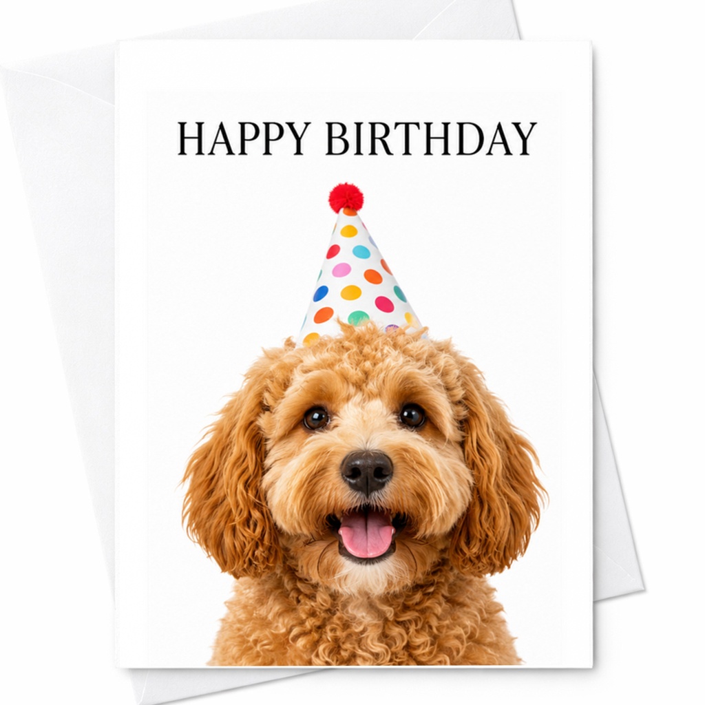 Happy Birthday Funny Dog Birthday Card Cute Puppy Design For Family Friends Son Daughter Siblings Parents With Red Envelope C2450