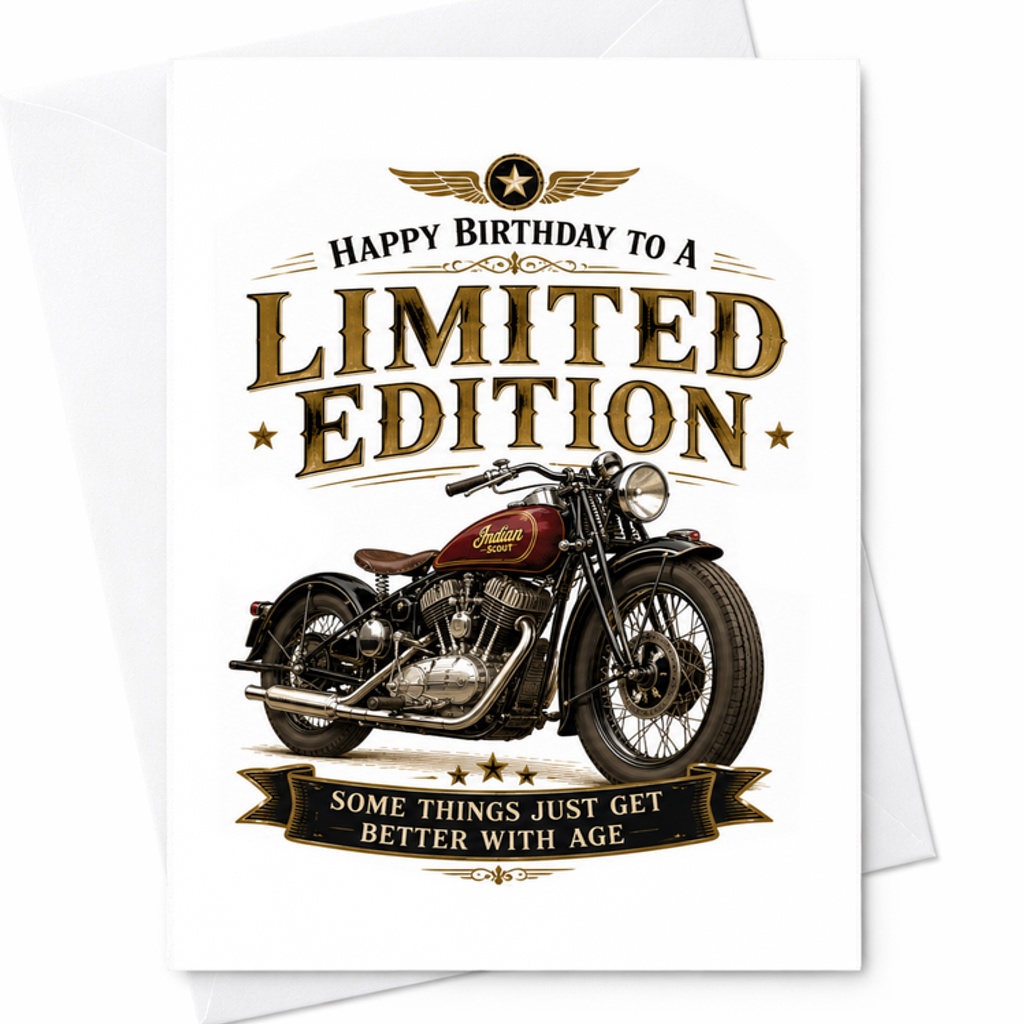 Happy Birthday To A Limited Edition Birthday Card Motorcycle Theme Some Things Just Get Better With Age For Him Dad Husband C2495