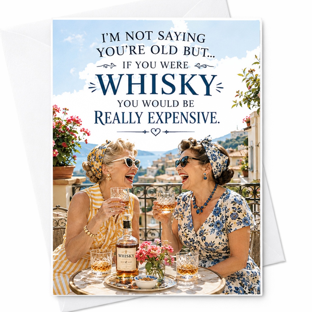 I'M Not Saying You'Re Old But If You Were Whisky You Would Be Really Expensive Funny Birthday Card For Friend Humor C2499