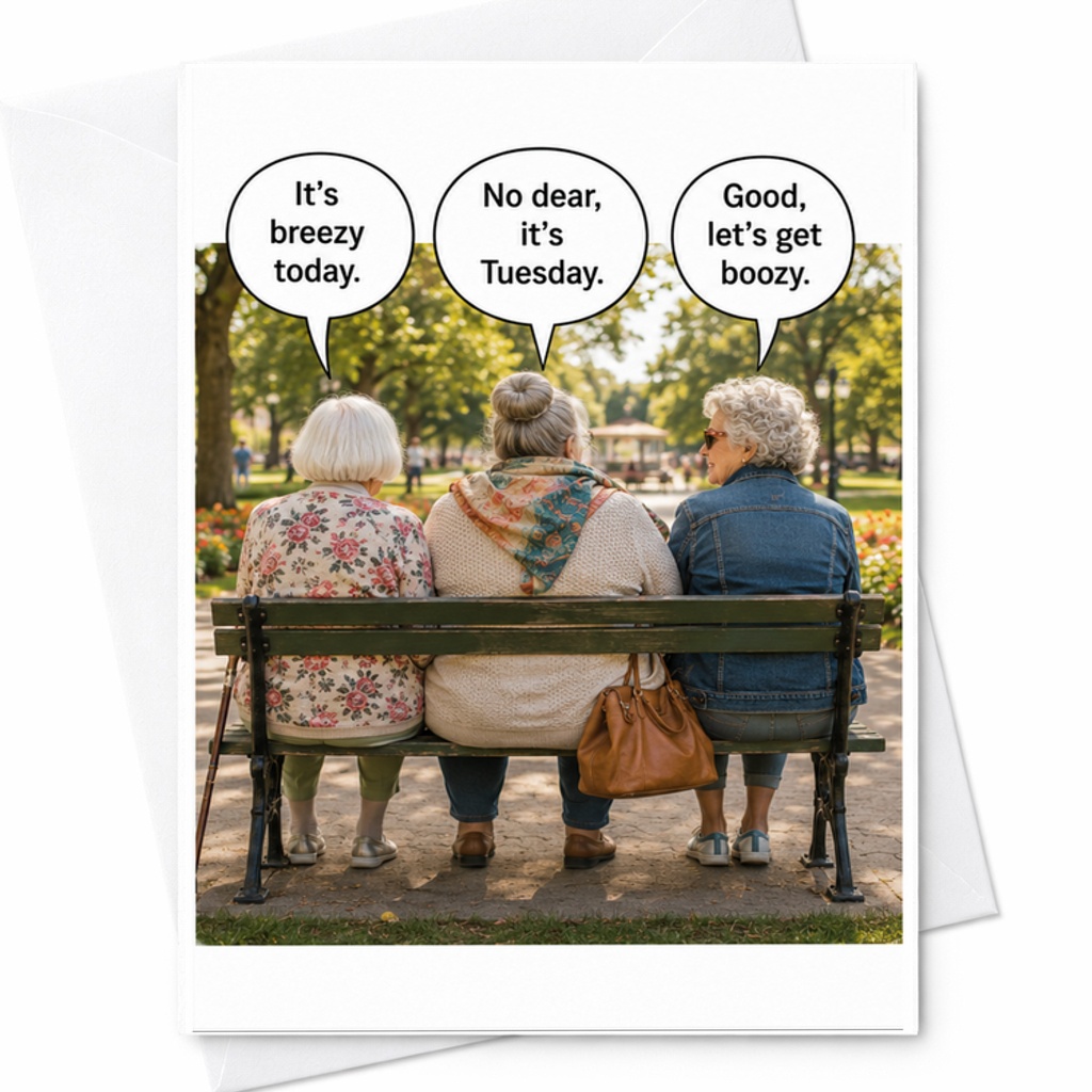 It'S Breezy Today No Dear It'S Tuesday Good Let'S Get Boozy Funny Birthday Card For Friends Family Humor Greeting Card With Envelo C2505