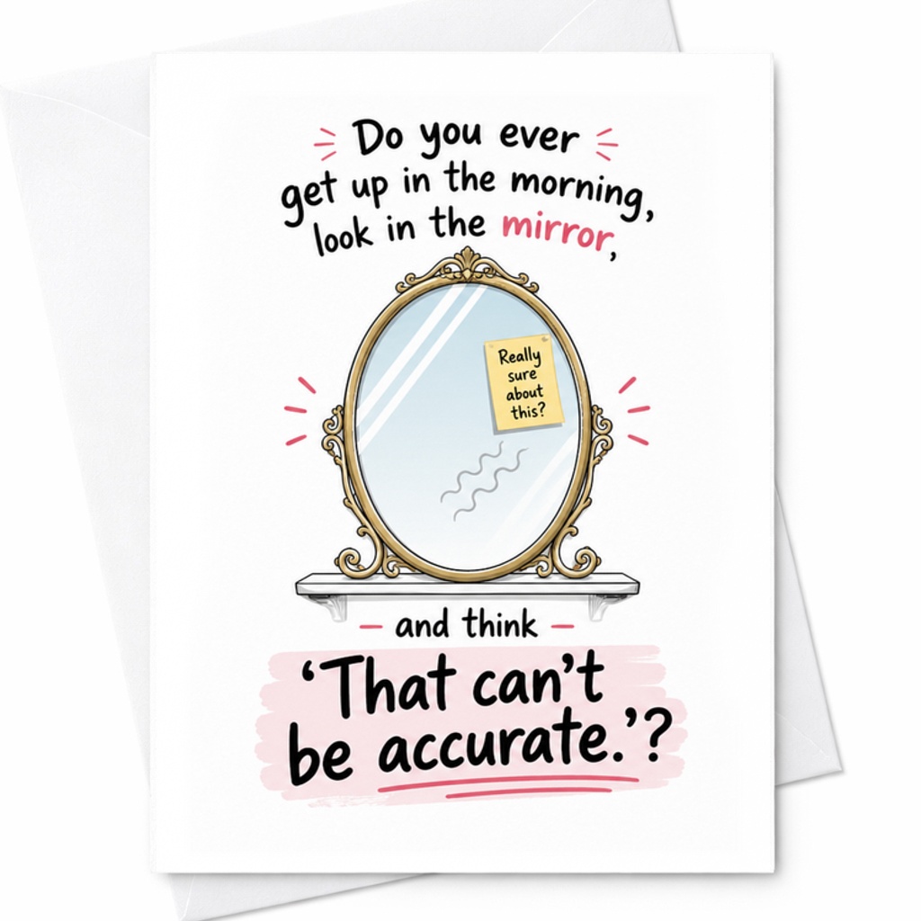 Do You Ever Get Up In The Morning, Look In The Mirror, And Think 'that Can't Be Accurate.'? Funny Friendship Card For Best Friend C2517
