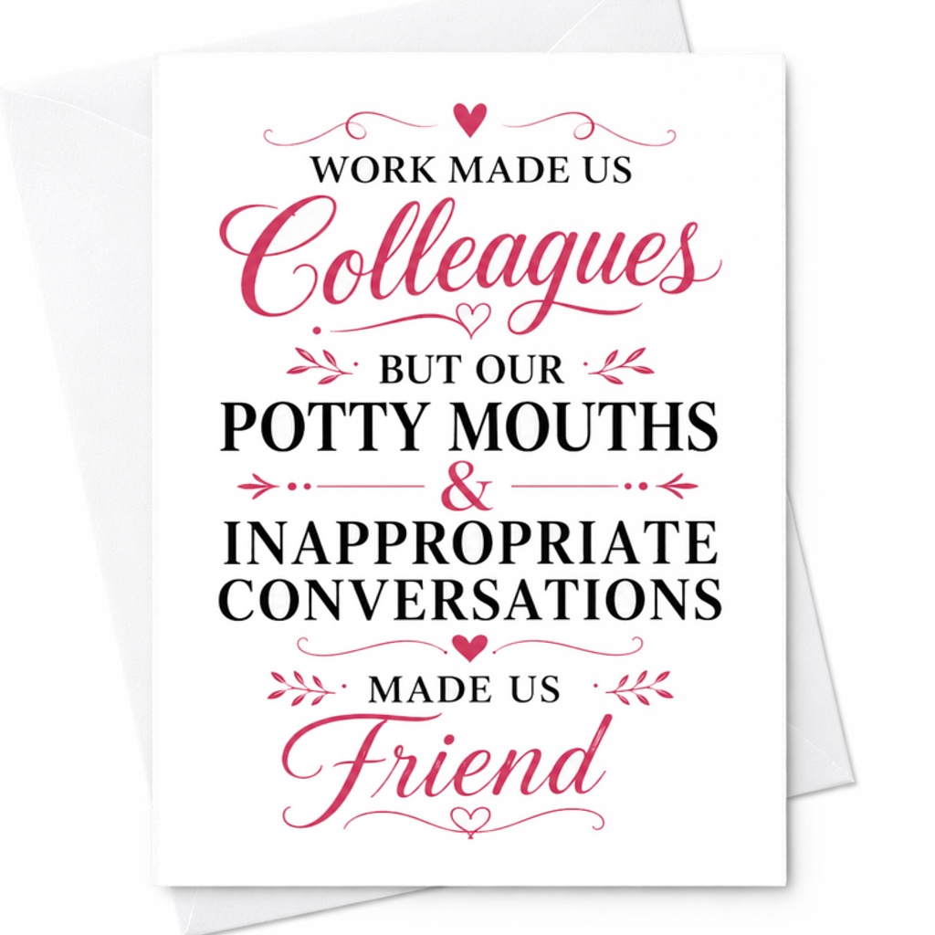 Work Made Us Colleagues But Our Potty Mouths & Inappropriate Conversations Made Us Friend Funny Friendship Card For Coworker C2582