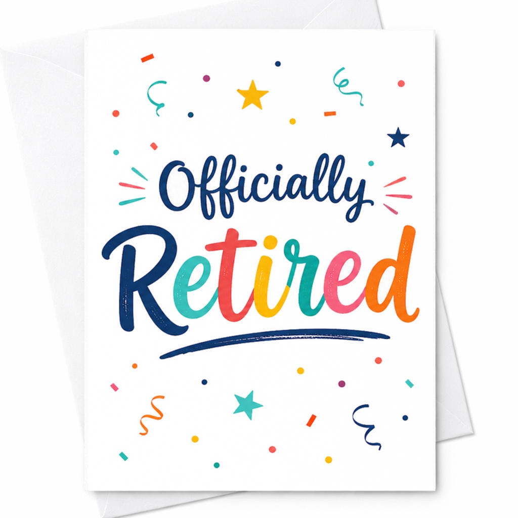 Officially Retired Retirement Card Happy Farewell Greeting Card For Retiree Boss Teacher Friend Travel Theme Celebration C2584
