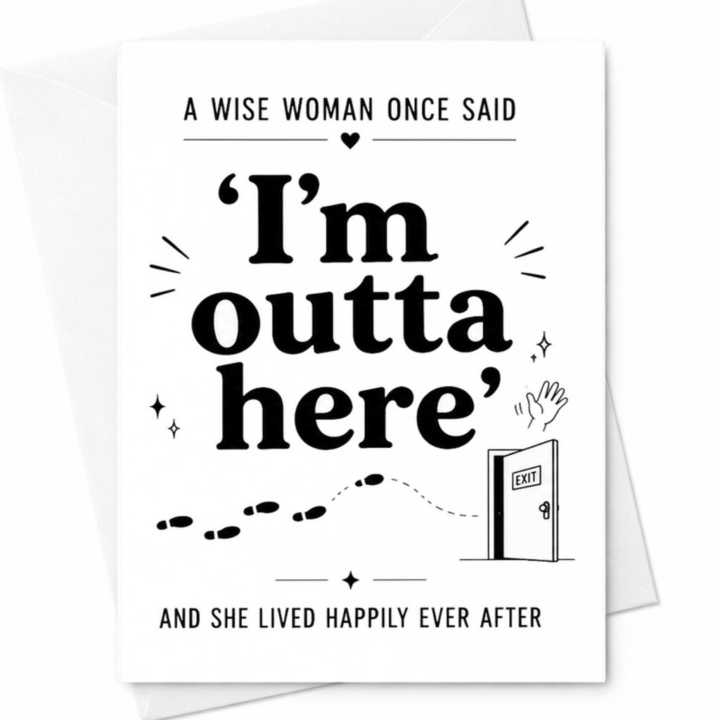I'm Outta Here Funny Retirement Card Wise Woman Said Farewell Card For Her Goodbye Card Happy Retirement Humor For Coworker C2591