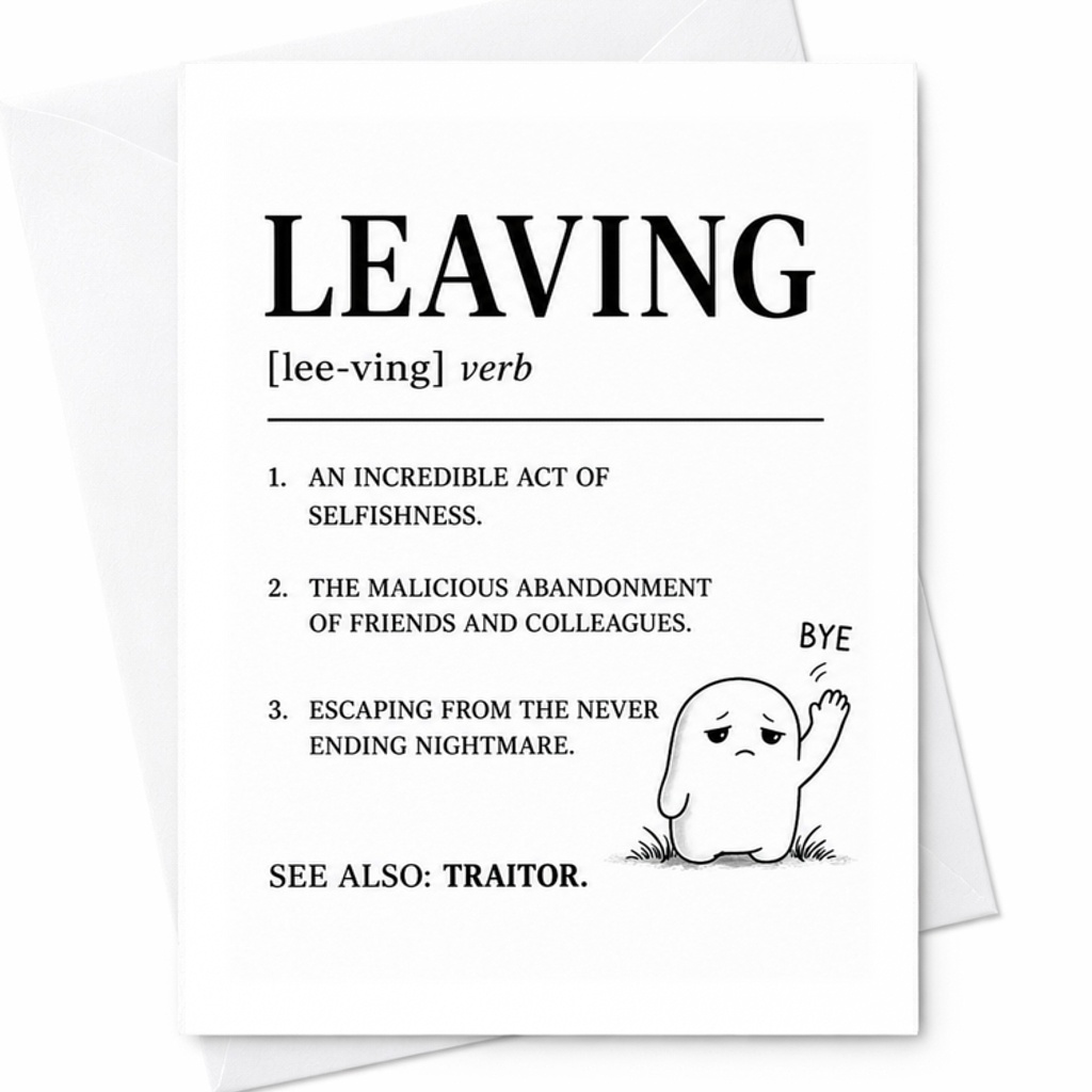 Leaving Funny Farewell Card Colleague Goodbye Card Humorous Leaving Work Card For Coworker Office Humor Farewell Gift C2603