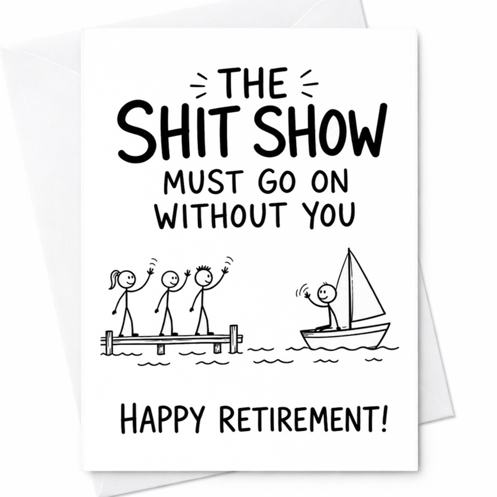 The Shit Show Must Go On Without You Happy Retirement Card Funny Farewell Card For Coworker Boss Leaving Work Goodbye Humor C2605