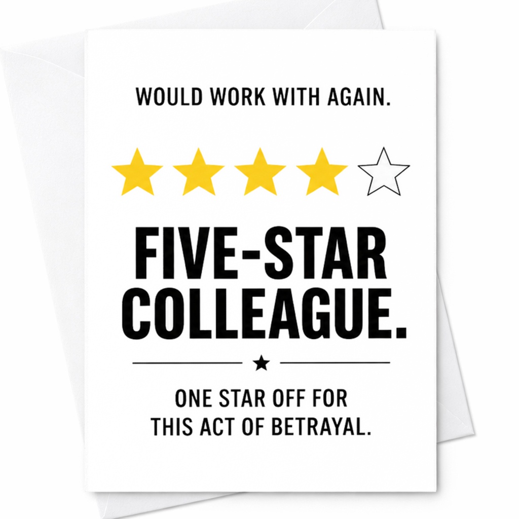 Would Work With Again Five-Star Colleague Funny Work Anniversary Card Office Humor Card For Coworker Appreciation Colleague Gift C2602