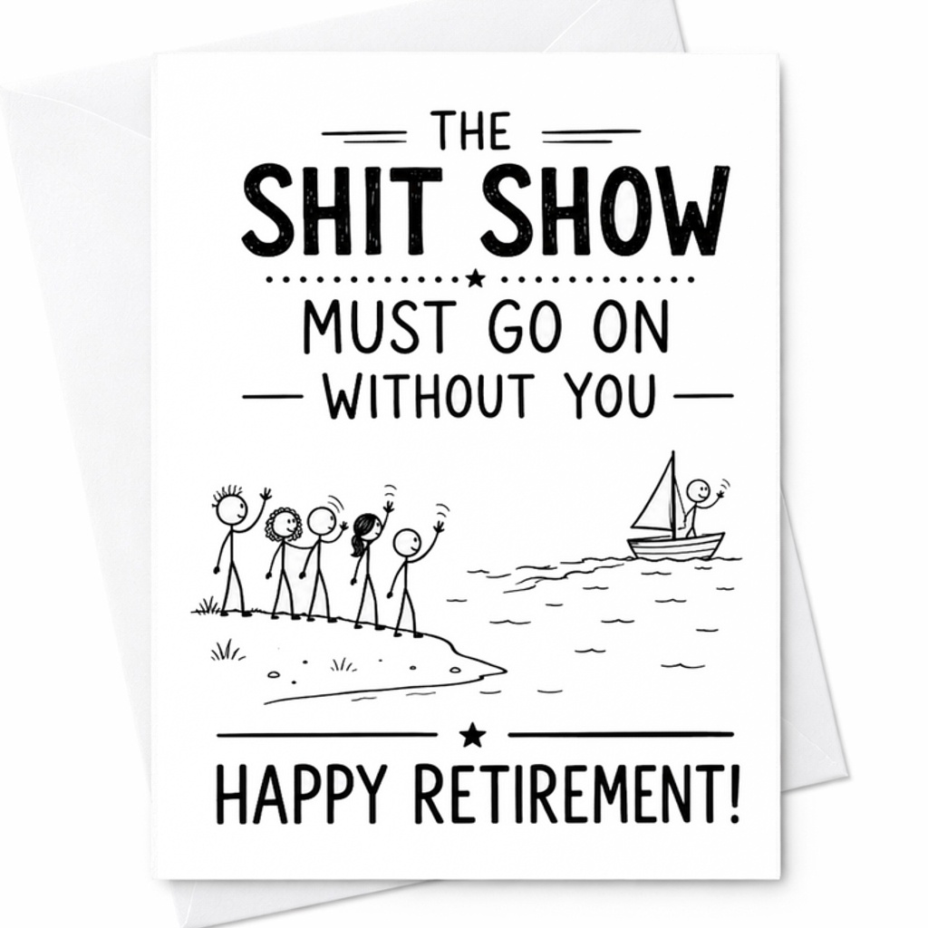 The Shit Show Must Go On Without You Happy Retirement Card Funny Farewell Card For Coworker Boss Leaving Work Goodbye Humor C2606