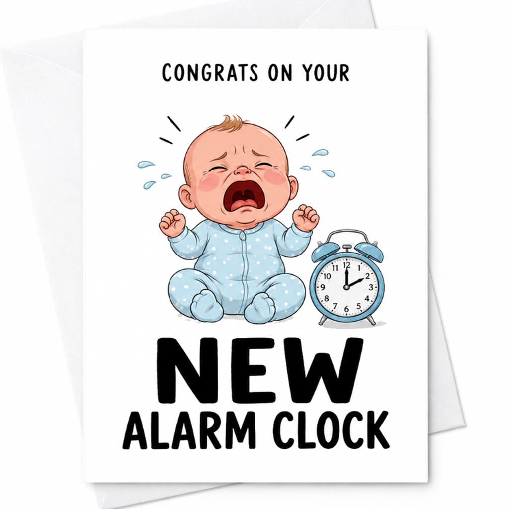 Congrats On Your New Alarm Clock Funny Pregnancy Announcement Card Expecting Parents New Baby Cute Baby Shower Card C2631