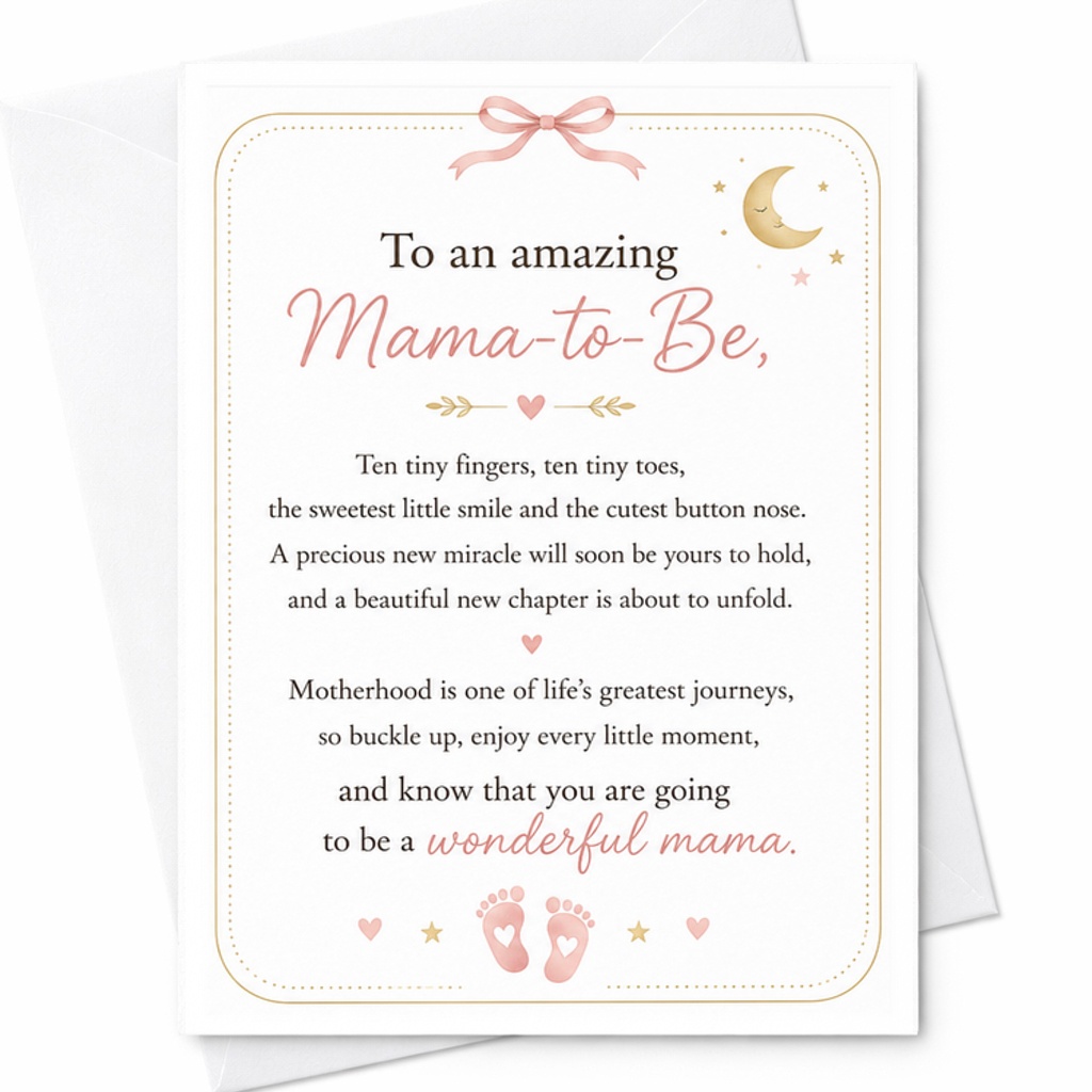 To An Amazing Mama-To-Be New Baby Card Sweet Pregnancy Announcement Expecting Mom Cute Baby Shower Card Wonderful Mama C2630