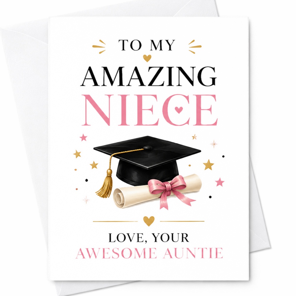 To My Amazing Niece Graduation Card Love Your Awesome Auntie Sweet Congratulations Card For Niece From Aunt With Cap C2649