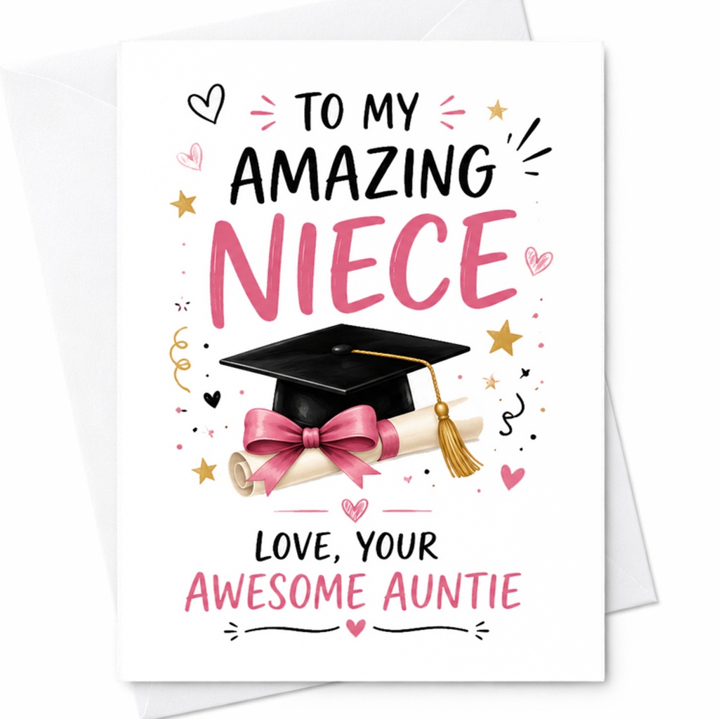 To My Amazing Niece Love Your Awesome Auntie Graduation Card 2026 High School College Grad Congrats Gift From Aunt C2650