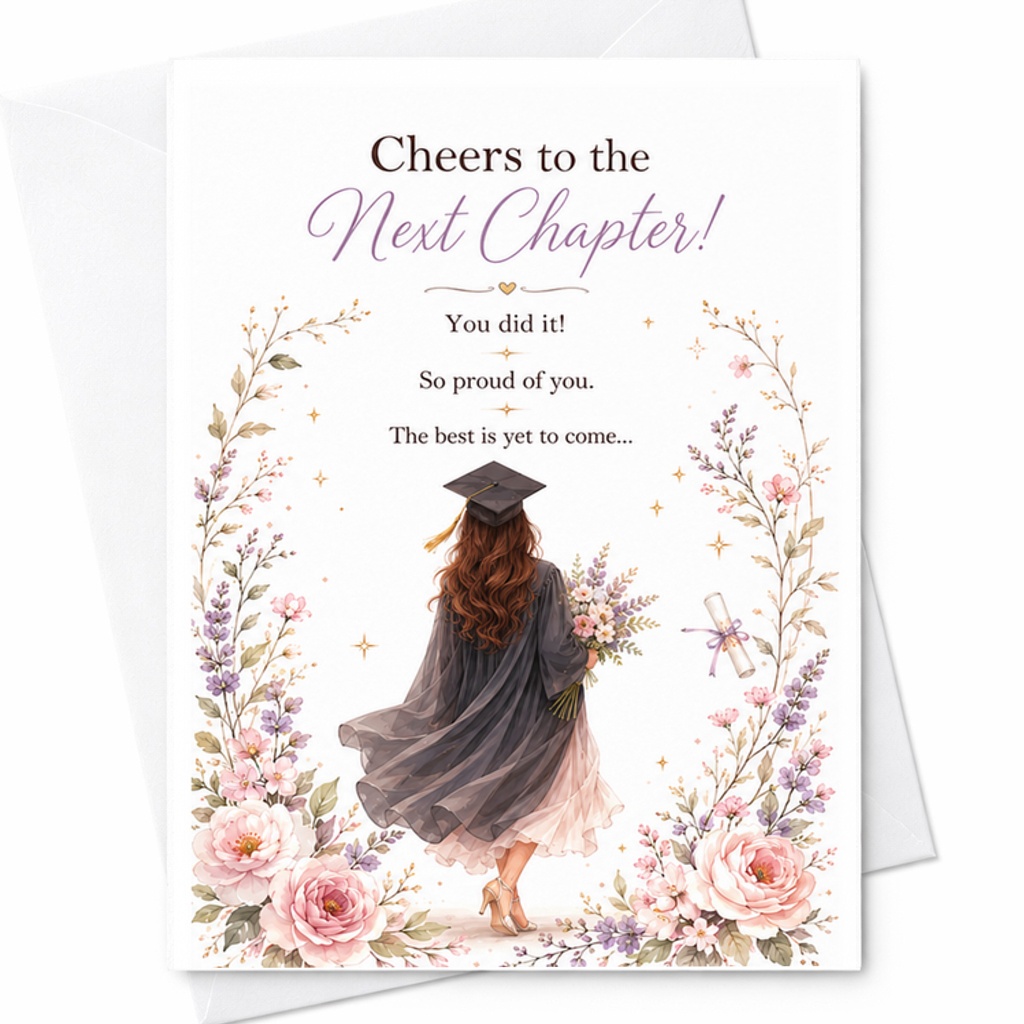 Cheers To The Next Chapter Graduation Card Inspirational Congrats 2025 Graduate Christian Good Luck Card Bible Verse C2652
