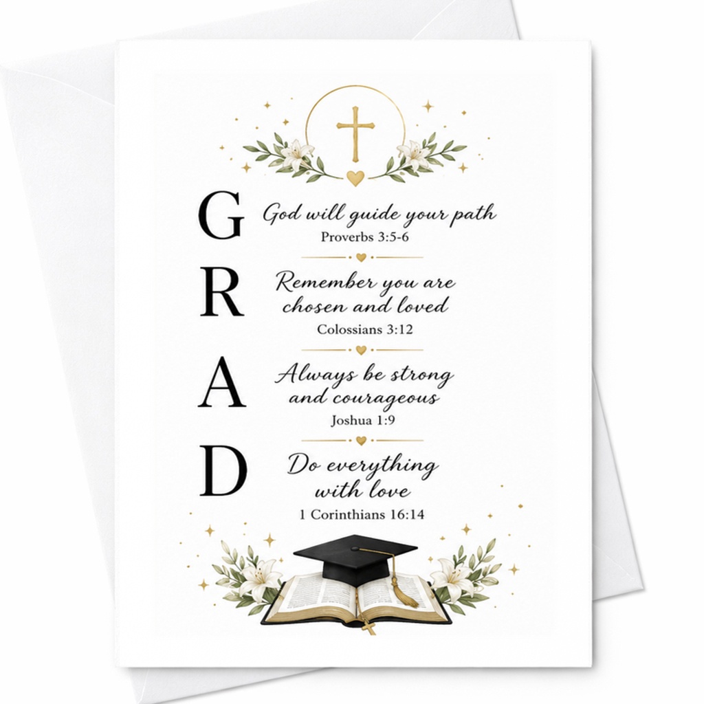 God Will Guide Your Path Graduation Card Inspirational Christian Grad Card Religious Encouragement For Graduate Faith C2654