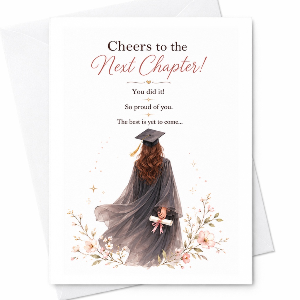 Cheers To The Next Chapter Graduation Card Inspirational Congrats For Grads New Beginnings Encouragement Card For Graduate C2651