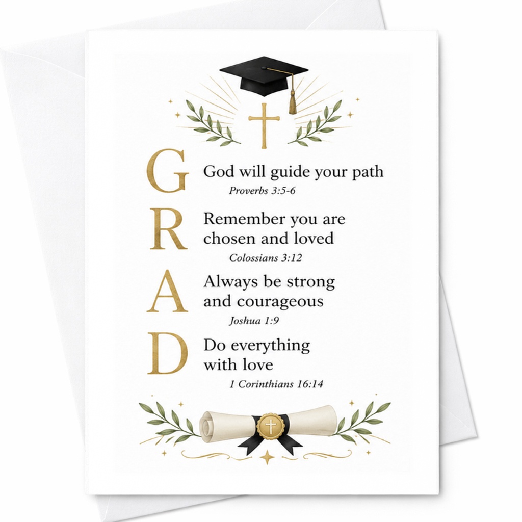 God Will Guide Your Path Graduation Card Inspirational Christian Grad Card University High School Graduate Religious Encouragement C2653
