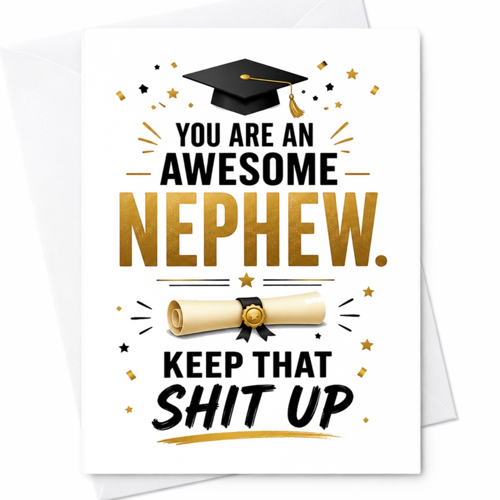 You Are An Awesome Nephew Keep That Shit Up Graduation Card Funny Congrats Nephew Graduation Card From Uncle Aunt C2657