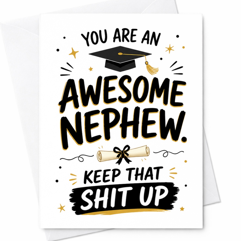 You Are An Awesome Nephew Keep That Shit Up Graduation Card Funny Congrats Nephew Graduation Card From Family Encouragement C2658