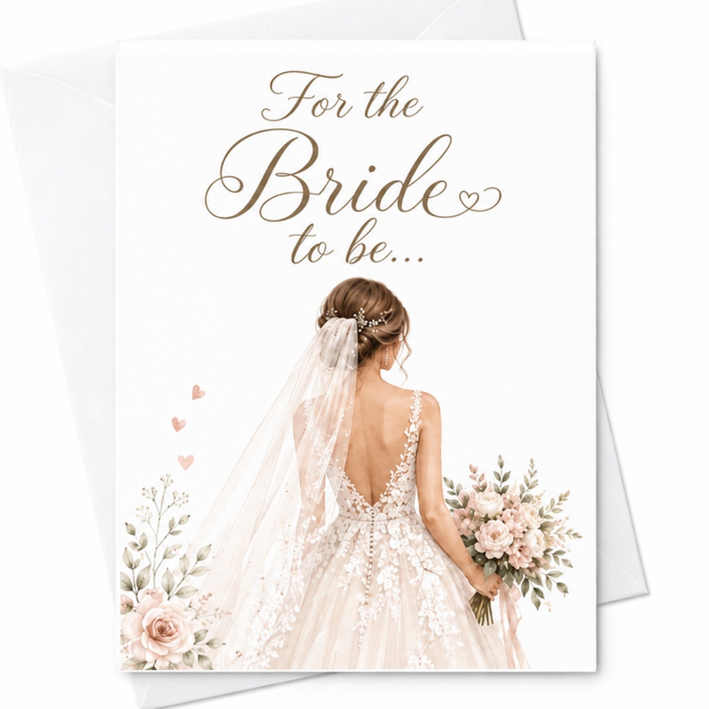 For The Bride To Be Wedding Card Bridal Shower Greeting Card Bride Engagement Congratulations Elegant Floral C2733