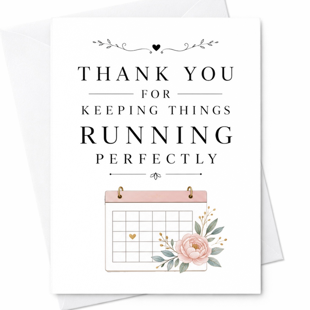Thank You For Keeping Things Running Perfectly Appreciation Card Cute Floral Gratitude Card For Boss Coworker Employee C2750