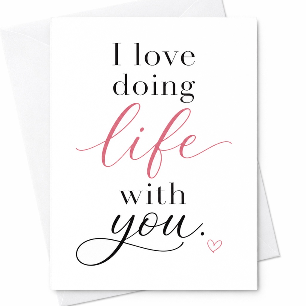I Love Doing Life With You Romantic Wedding Card Bride And Groom Anniversary Card Sweet Love Card For Couple Includes Envelope C2753