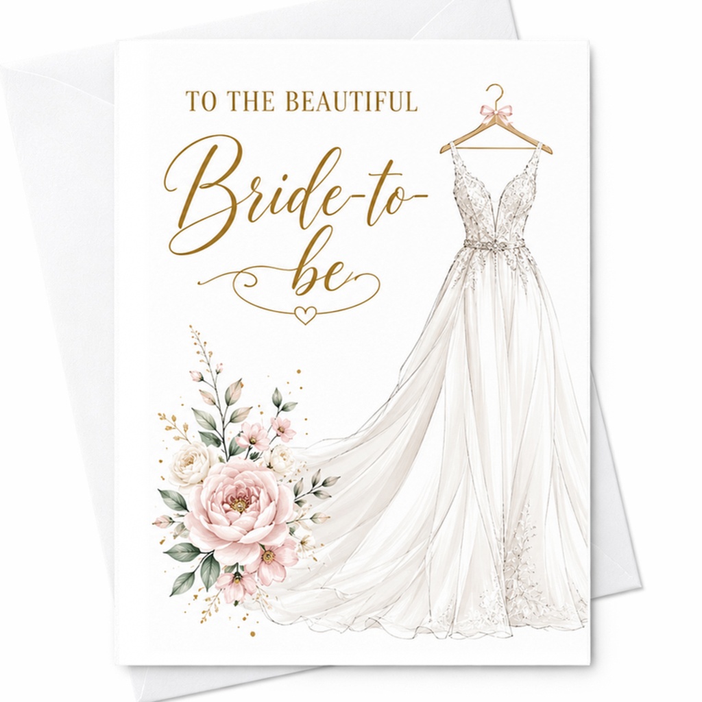 To The Beautiful Bride-To-Be Wedding Card Elegant Floral For Bride Engagement Bridal Shower Congratulations C2762