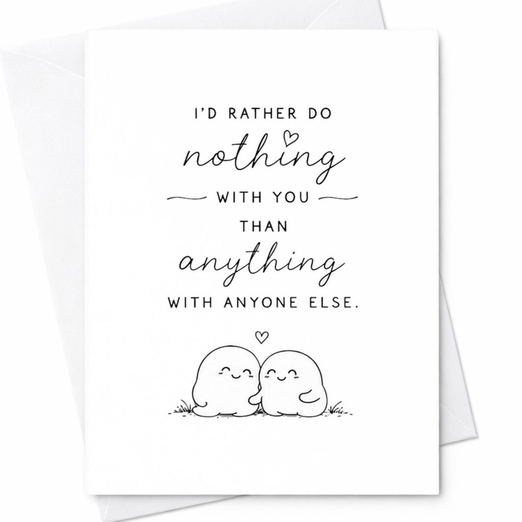 I'd Rather Do Nothing With You Than Anything With Anyone Else Cute Anniversary Card Romantic Love Card For Couple Sweet Gift C2765