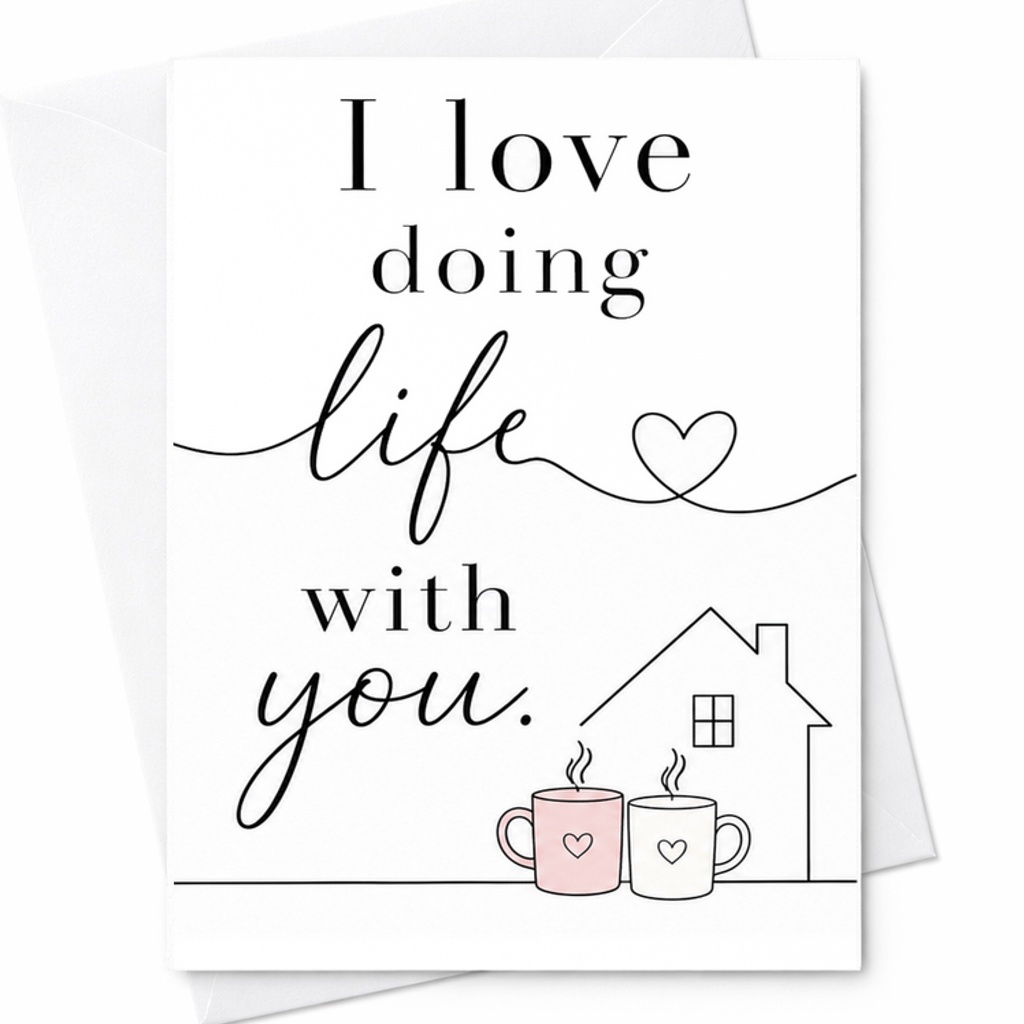 I Love Doing Life With You Romantic Anniversary Card Sweet Wedding Card For Couple Husband Wife Cute Love Greeting C2754
