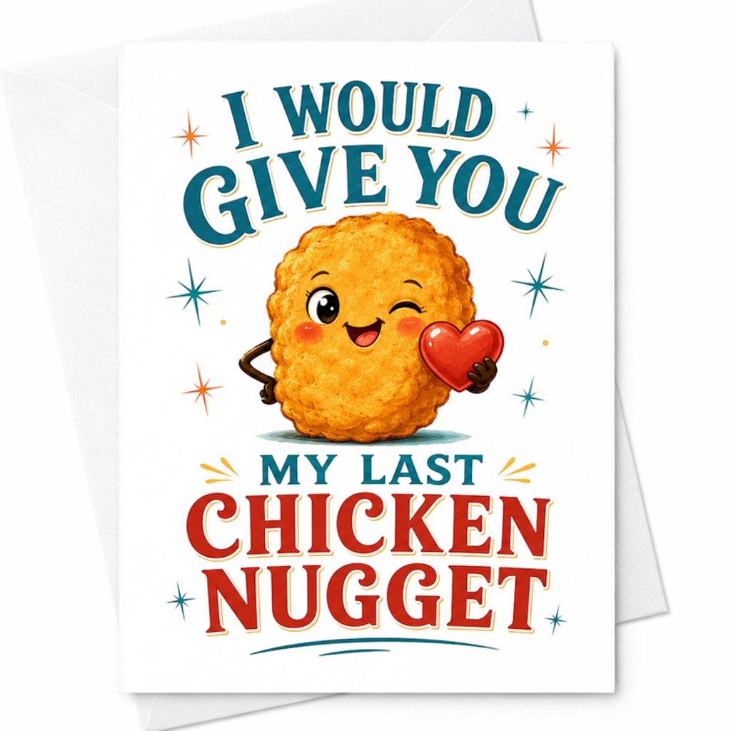 I Would Give You My Last Chicken Nugget Funny Anniversary Card Cute 1st Year Card For Boyfriend Girlfriend Husband Wife C2791