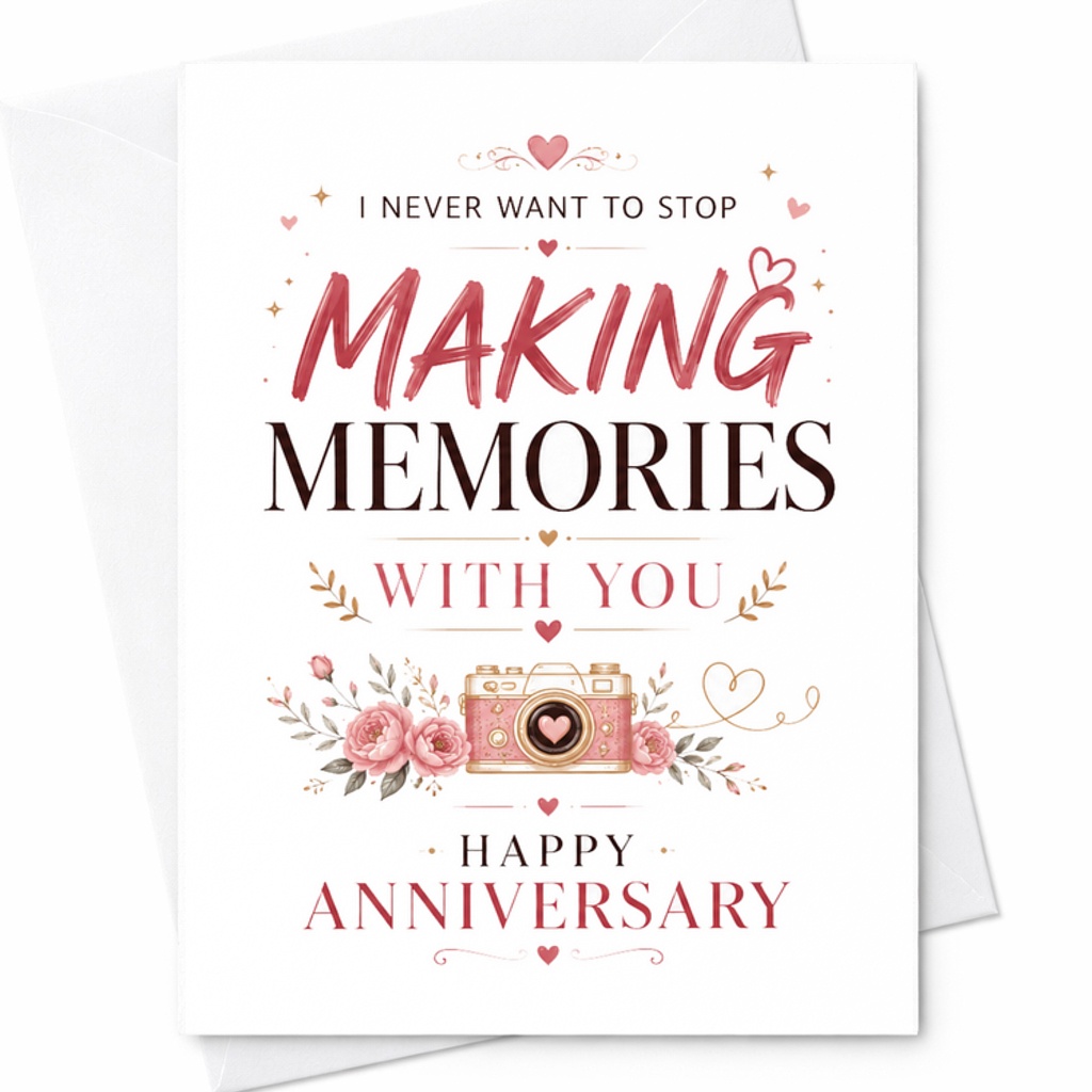 I Never Want To Stop Making Memories With You Happy Anniversary Card Romantic Gesture For Spouse Partner Cute Love Card C2770