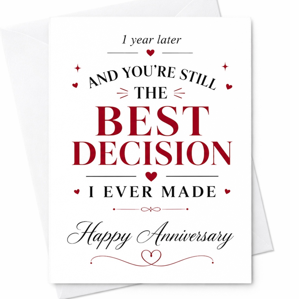 And You're Still The Best Decision I Ever Made Happy Anniversary Card Romantic Anniversary Card For Husband Wife Couple C2772